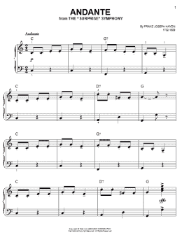 page one of Andante (Easy Piano)