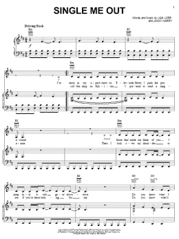 page one of Single Me Out (Piano, Vocal & Guitar Chords (Right-Hand Melody))