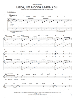 page one of Babe, I'm Gonna Leave You (Guitar Tab)