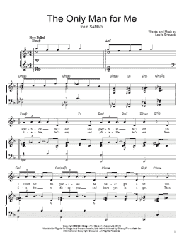 page one of The Only Man For Me (Piano, Vocal & Guitar Chords (Right-Hand Melody))