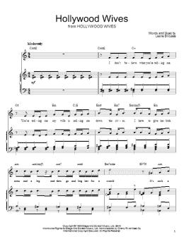 page one of Hollywood Wives (Piano, Vocal & Guitar Chords (Right-Hand Melody))