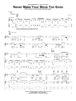 page one of Never Make Your Move Too Soon (Guitar Tab)