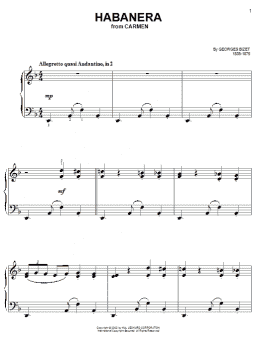 page one of Habanera (from Carmen) (Easy Piano)