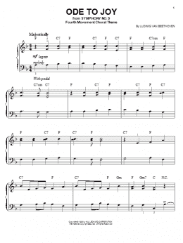 page one of Ode To Joy (Easy Piano)