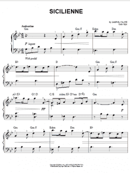 page one of Sicilienne (Easy Piano)