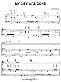page one of My City Was Gone (Piano, Vocal & Guitar Chords (Right-Hand Melody))