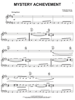 page one of Mystery Achievement (Piano, Vocal & Guitar Chords (Right-Hand Melody))