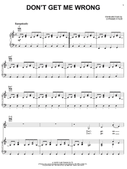 page one of Don't Get Me Wrong (Piano, Vocal & Guitar Chords (Right-Hand Melody))