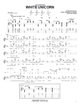 page one of White Unicorn (Guitar Tab)