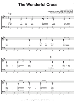 page one of The Wonderful Cross (Piano, Vocal & Guitar Chords (Right-Hand Melody))