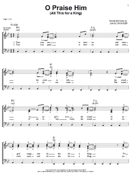 page one of O Praise Him (All This For A King) (Piano, Vocal & Guitar Chords (Right-Hand Melody))