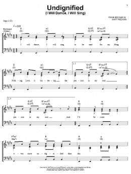 page one of Undignified (Piano, Vocal & Guitar Chords (Right-Hand Melody))