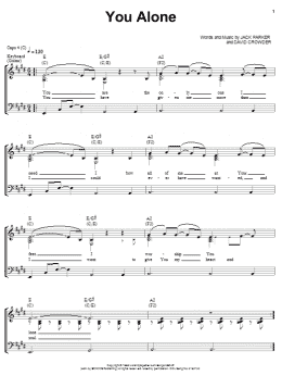 page one of You Alone (Piano, Vocal & Guitar Chords (Right-Hand Melody))
