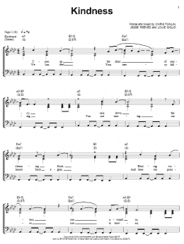 page one of Kindness (Piano, Vocal & Guitar Chords (Right-Hand Melody))