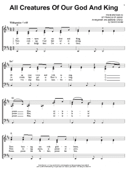 page one of All Creatures Of Our God And King (Piano, Vocal & Guitar Chords (Right-Hand Melody))