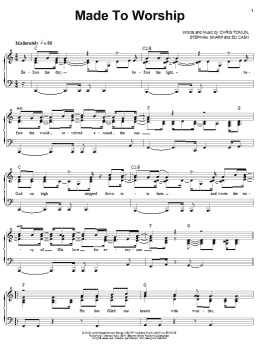 page one of Made To Worship (Piano, Vocal & Guitar Chords (Right-Hand Melody))