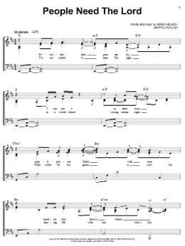 page one of People Need The Lord (Piano, Vocal & Guitar Chords (Right-Hand Melody))