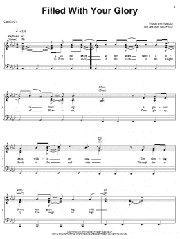 page one of Filled With Your Glory (Piano, Vocal & Guitar Chords (Right-Hand Melody))