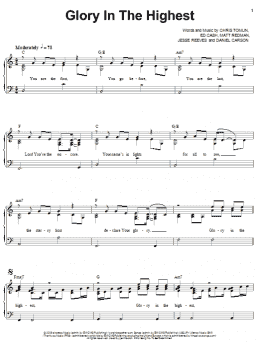page one of Glory In The Highest (Piano, Vocal & Guitar Chords (Right-Hand Melody))