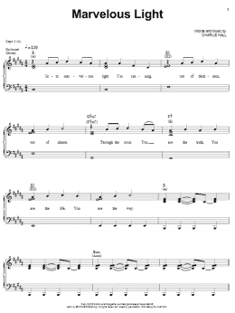page one of Marvelous Light (Piano, Vocal & Guitar Chords (Right-Hand Melody))