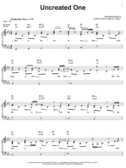 page one of Uncreated One (Piano, Vocal & Guitar Chords (Right-Hand Melody))