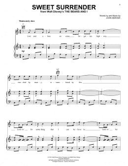 page one of Sweet Surrender (Piano, Vocal & Guitar Chords (Right-Hand Melody))