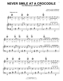 page one of Never Smile At A Crocodile (Piano, Vocal & Guitar Chords (Right-Hand Melody))