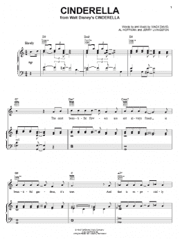 page one of Cinderella (Piano, Vocal & Guitar Chords (Right-Hand Melody))