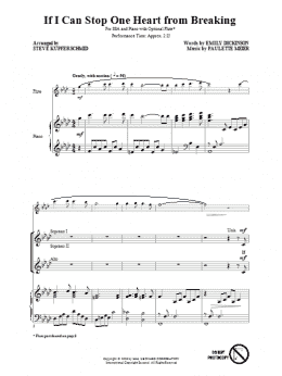 page one of If I Can Stop One Heart From Breaking (SSA Choir)