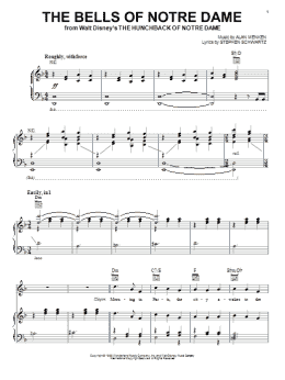 page one of The Bells Of Notre Dame (Piano, Vocal & Guitar Chords (Right-Hand Melody))