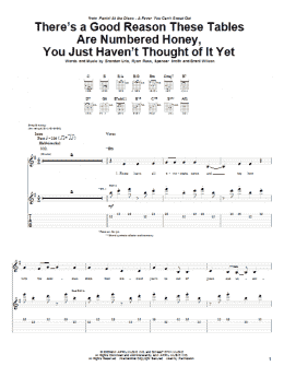 page one of There's A Good Reason These Tables Are Numbered Honey, You Just Haven't Thought Of It Yet (Guitar Tab)