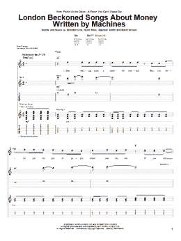 page one of London Beckoned Songs About Money Written By Machines (Guitar Tab)
