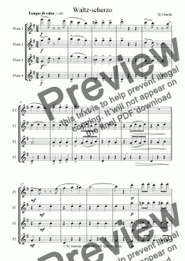 page one of Waltz-Scherzo (flute quartet)