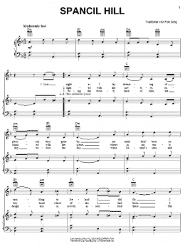 page one of Spancil Hill (Piano, Vocal & Guitar Chords (Right-Hand Melody))