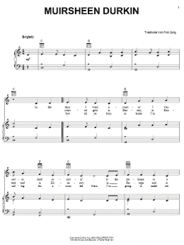 page one of Muirsheen Durkin (Piano, Vocal & Guitar Chords (Right-Hand Melody))