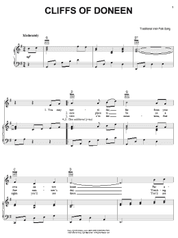 page one of Cliffs Of Doneen (Piano, Vocal & Guitar Chords (Right-Hand Melody))