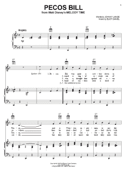 page one of Pecos Bill (Piano, Vocal & Guitar Chords (Right-Hand Melody))