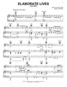 page one of Elaborate Lives (Piano, Vocal & Guitar Chords (Right-Hand Melody))