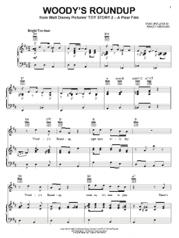 page one of Woody's Roundup (from Toy Story 2) (Piano, Vocal & Guitar Chords (Right-Hand Melody))