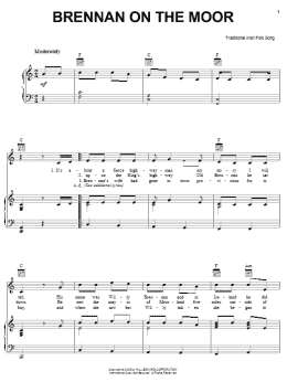 page one of Brennan On The Moor (Piano, Vocal & Guitar Chords (Right-Hand Melody))