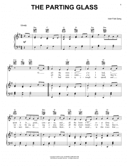 page one of The Parting Glass (Piano, Vocal & Guitar Chords (Right-Hand Melody))
