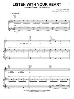 page one of Listen With Your Heart (Piano, Vocal & Guitar Chords (Right-Hand Melody))
