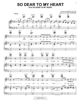page one of So Dear To My Heart (Piano, Vocal & Guitar Chords (Right-Hand Melody))
