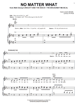 page one of No Matter What (Piano, Vocal & Guitar Chords (Right-Hand Melody))