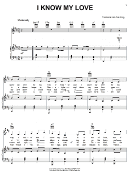 page one of I Know My Love (Piano, Vocal & Guitar Chords (Right-Hand Melody))