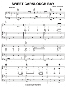 page one of Sweet Carnloch Bay (Piano, Vocal & Guitar Chords (Right-Hand Melody))