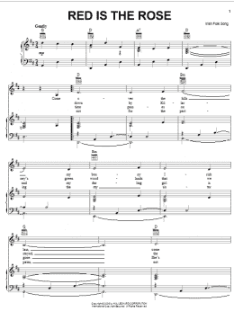 page one of Red Is The Rose (Piano, Vocal & Guitar Chords (Right-Hand Melody))