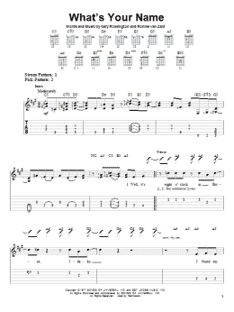 page one of What's Your Name (Easy Guitar Tab)
