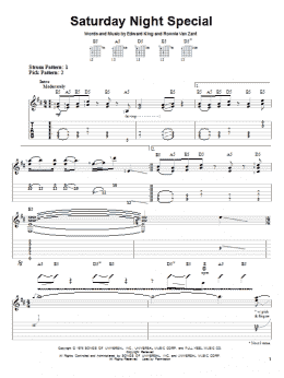 page one of Saturday Night Special (Easy Guitar Tab)