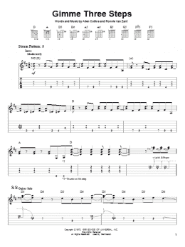 page one of Gimme Three Steps (Easy Guitar Tab)